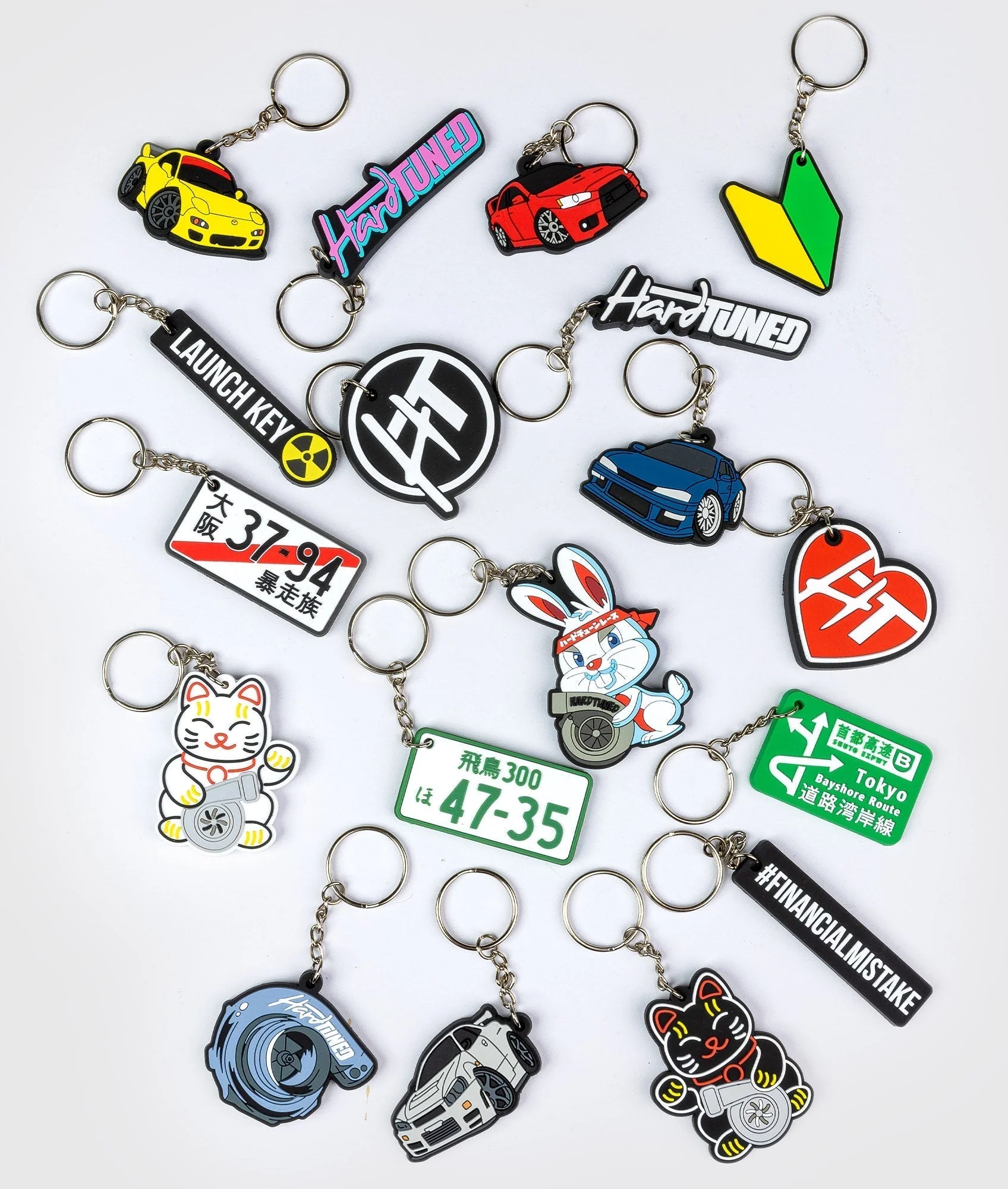 White Kitty Rubber Key Ring - Image 5