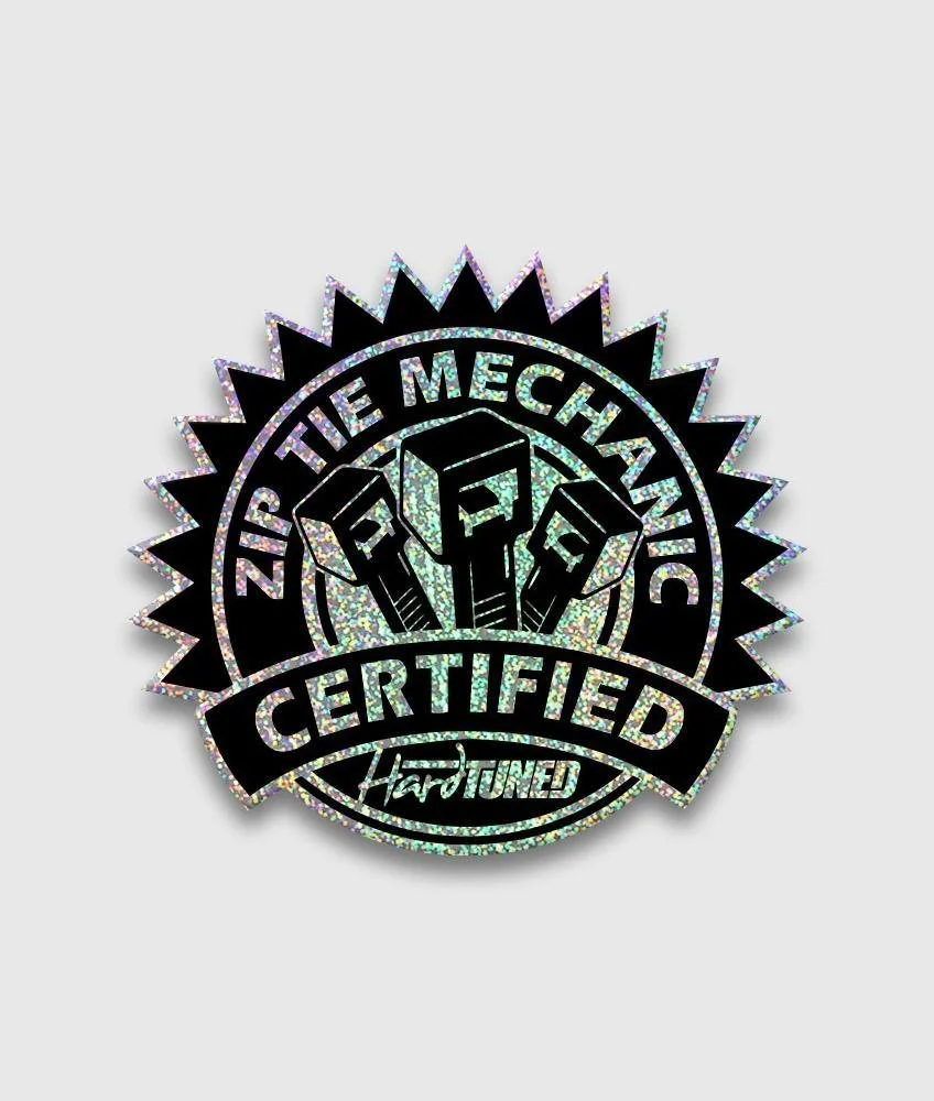 Zip Tie Mechanic Sticker - Glitter - Image 2